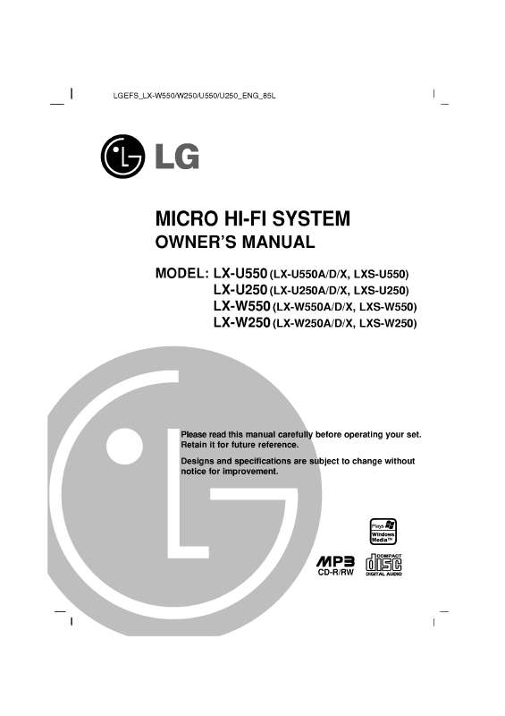 Guide utilisation LG LX-U550D  de la marque LG