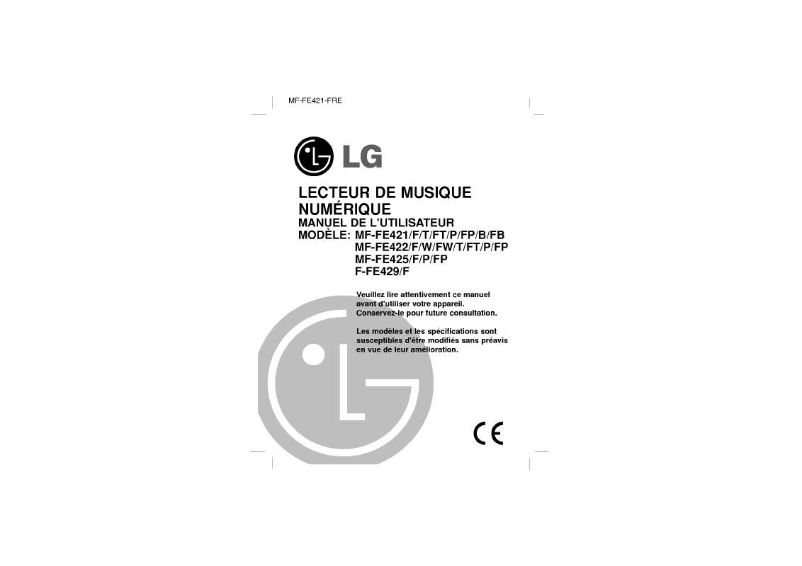 Guide utilisation LG MF-FE422W  de la marque LG