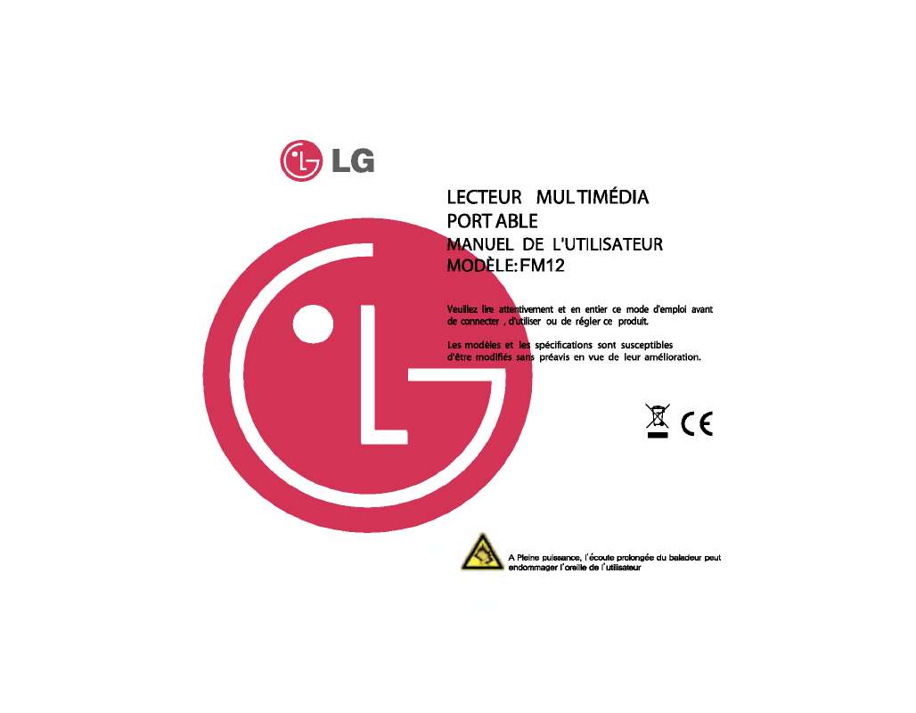 Guide utilisation LG MF-FM12E5W  de la marque LG