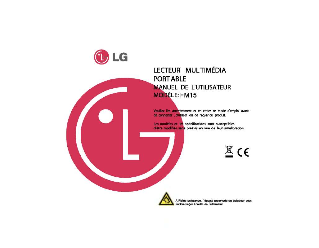 Guide utilisation LG MF-FM15E1W  de la marque LG
