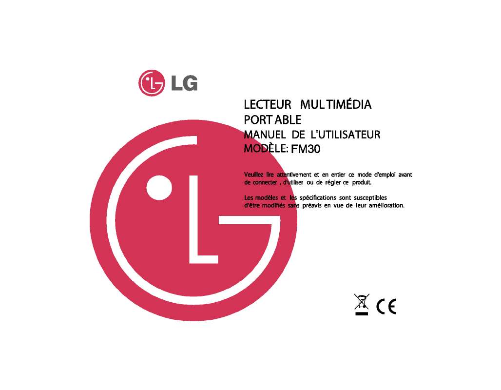 Guide utilisation LG MF-FM30E2K  de la marque LG
