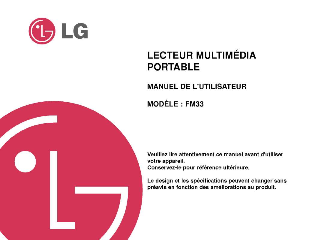 Guide utilisation LG MF-FM33S1W  de la marque LG
