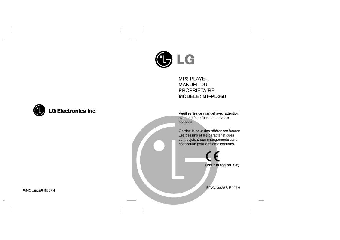 Guide utilisation LG MF-PD360  de la marque LG