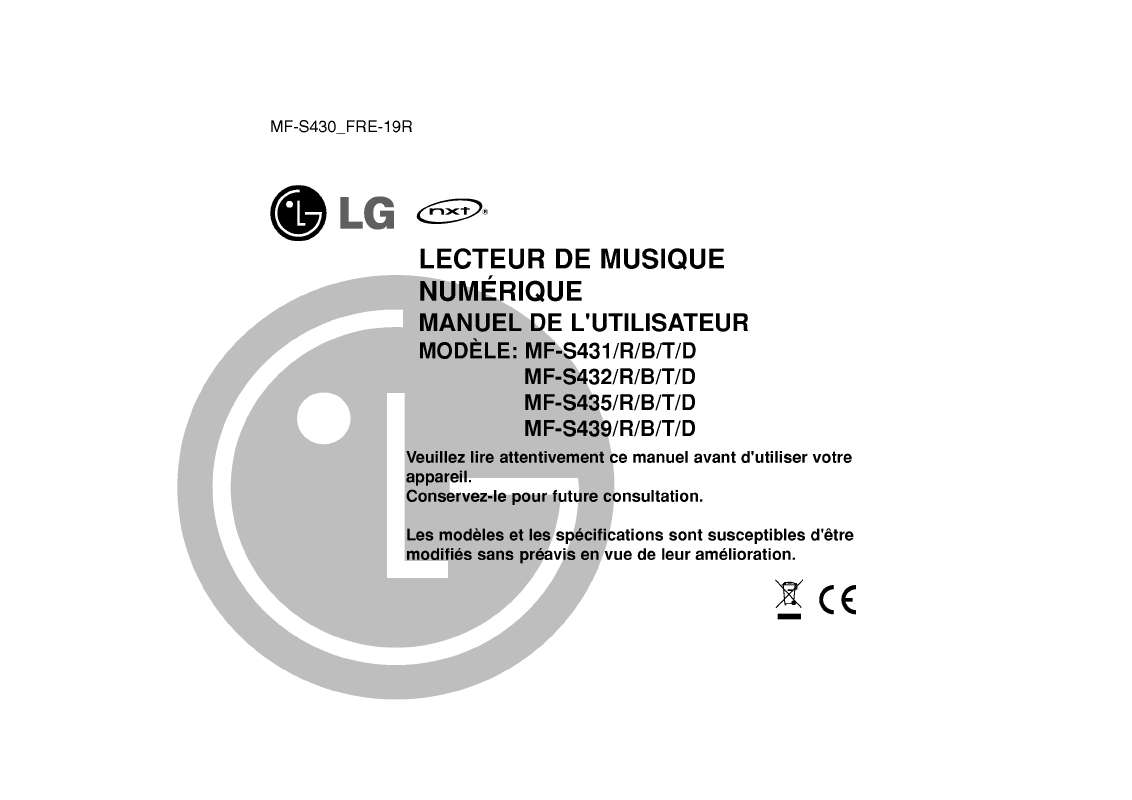 Guide utilisation LG MF-SE435  de la marque LG