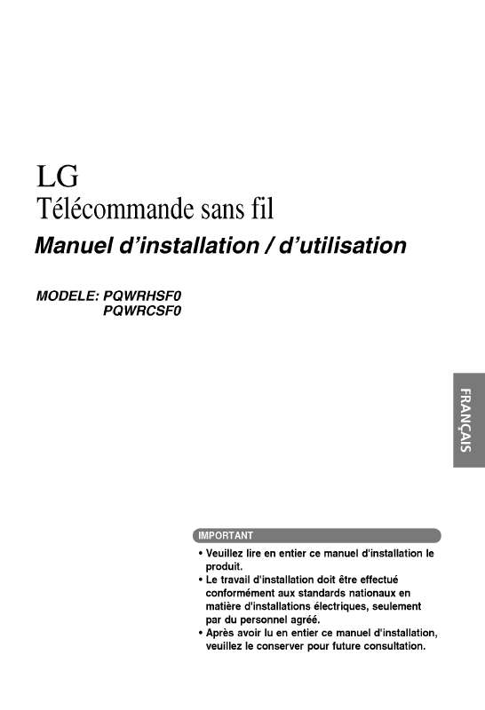 Guide utilisation LG PQWRHSF0  de la marque LG