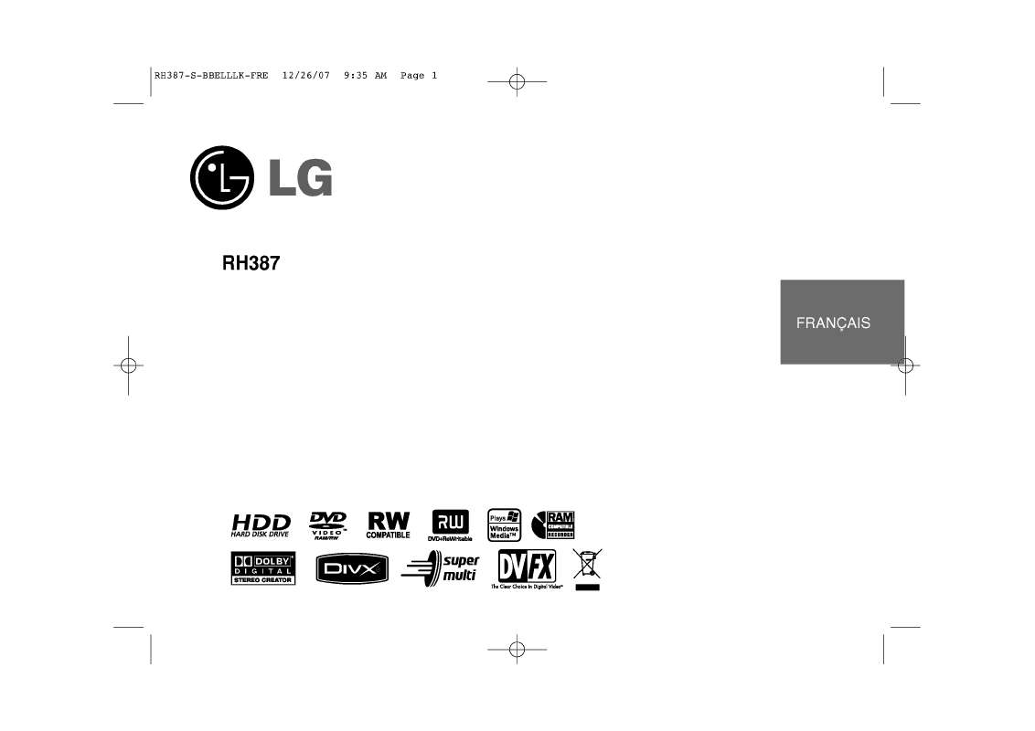 Guide utilisation LG RH387  de la marque LG