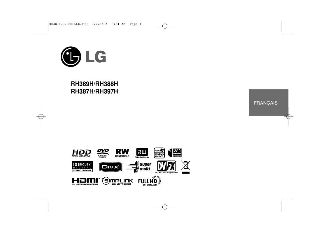 Guide utilisation LG RH387H  de la marque LG