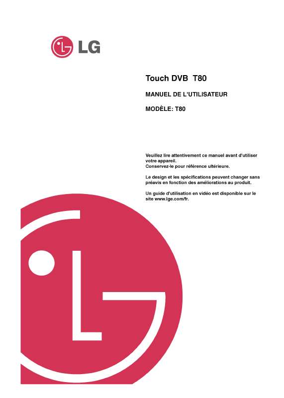Guide utilisation LG T80RVE4K  de la marque LG
