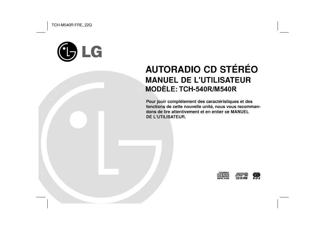 Guide utilisation LG TCH-M540R  de la marque LG