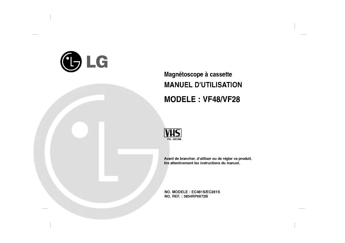 Guide utilisation LG VF28  de la marque LG