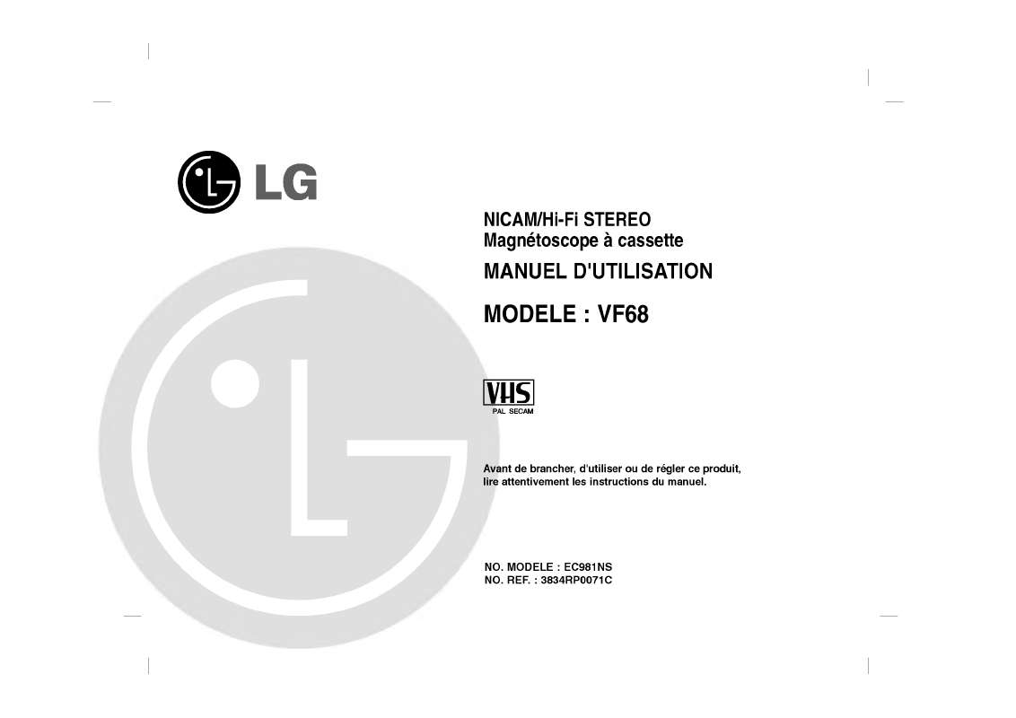 Guide utilisation LG VF68  de la marque LG