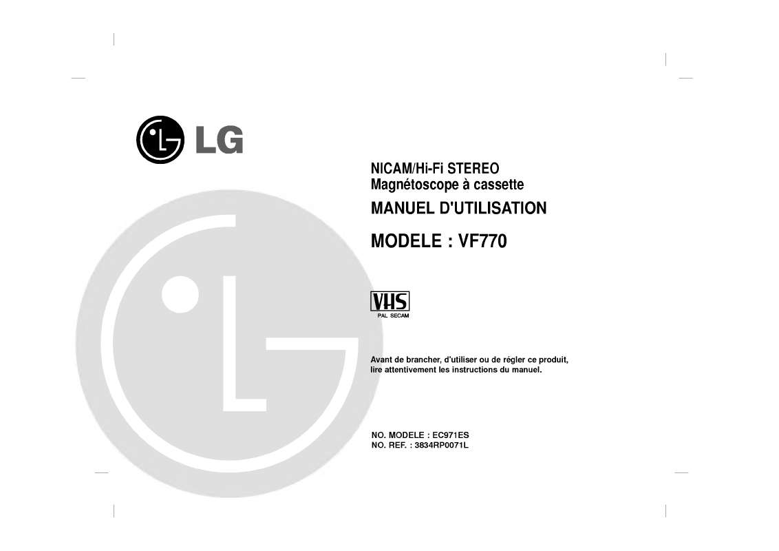 Guide utilisation LG VF770  de la marque LG