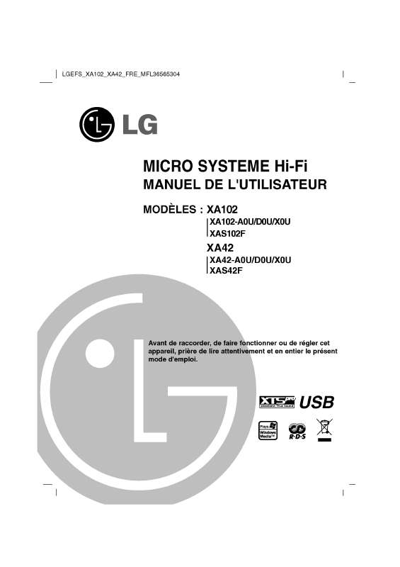 Guide utilisation LG XA42  de la marque LG