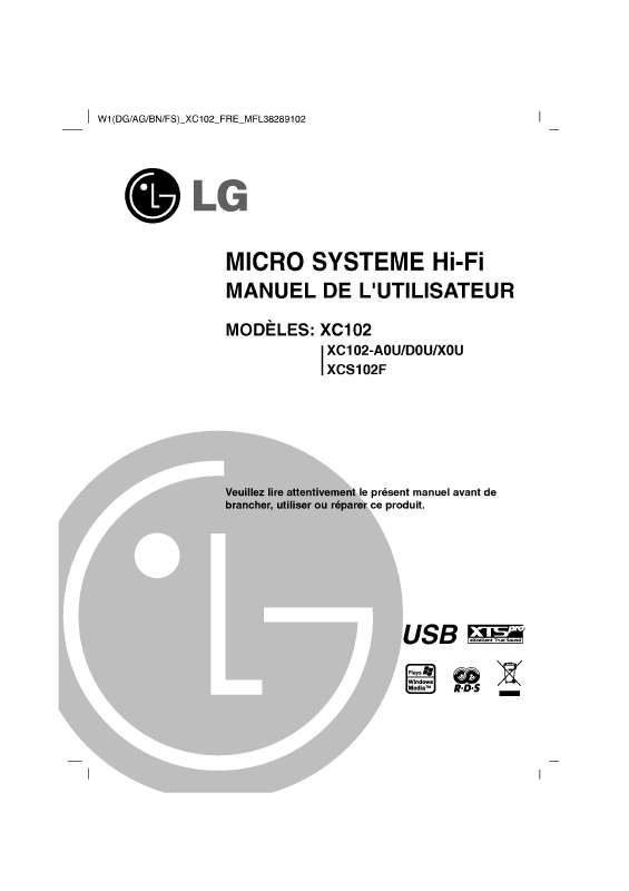 Guide utilisation LG XC102  de la marque LG