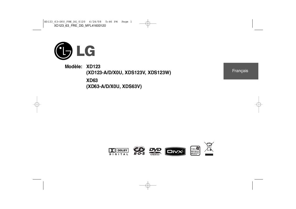 Guide utilisation LG XD123  de la marque LG