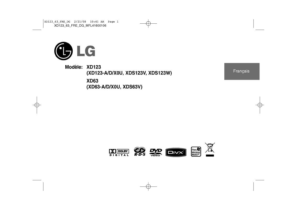 Guide utilisation LG XD63  de la marque LG