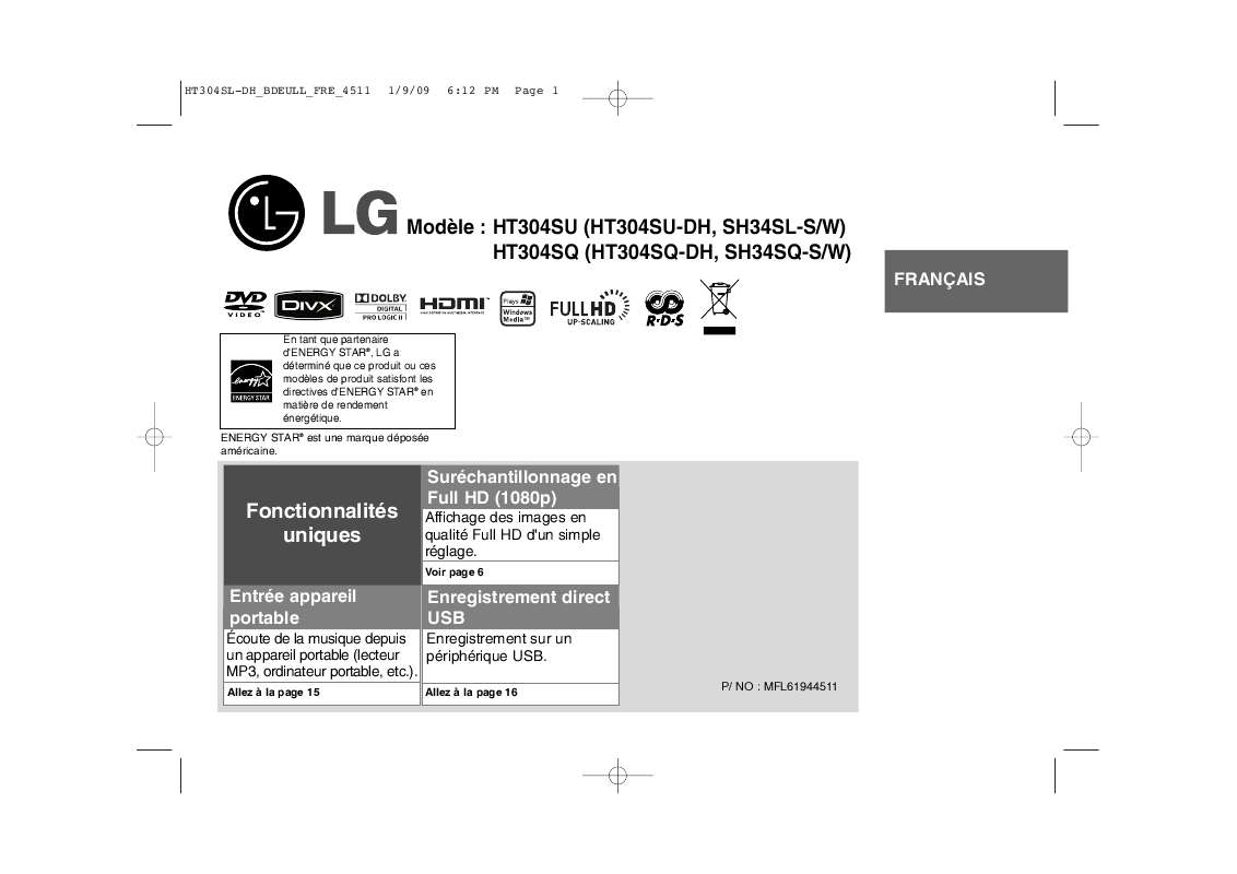 Guide utilisation LG HT304SU  de la marque LG