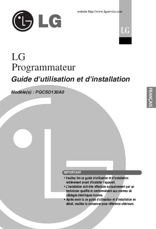 Guide utilisation LG PQCSD130A0  de la marque LG