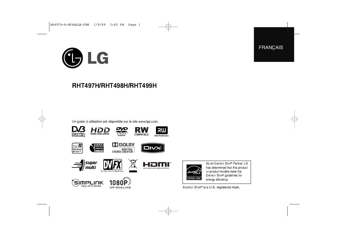 Guide utilisation LG RHT498H  de la marque LG