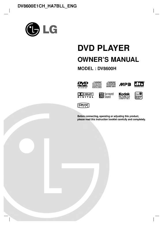 Guide utilisation LG DV8600H  de la marque LG