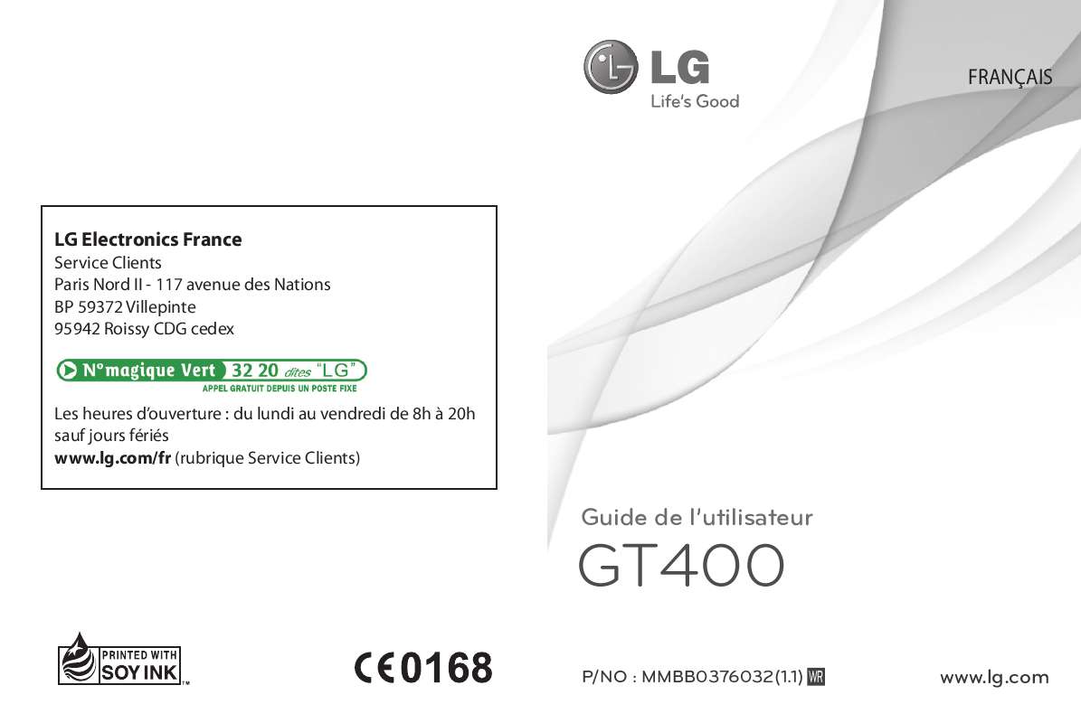 Guide utilisation LG GT400  de la marque LG