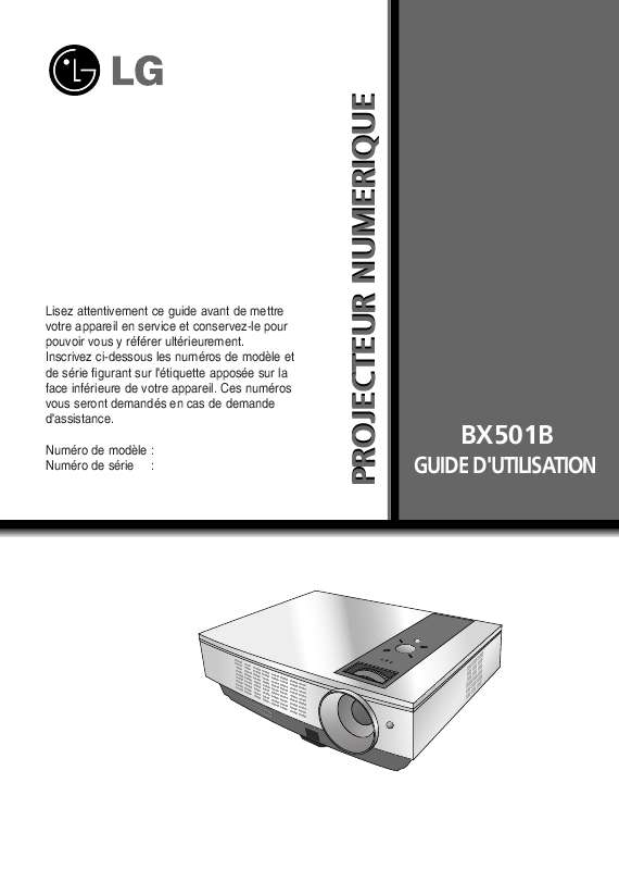 Guide utilisation LG BX501B  de la marque LG