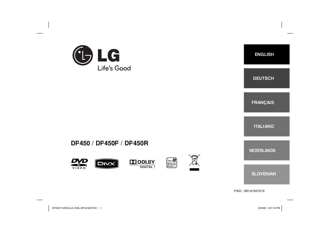 Guide utilisation LG DP-450R  de la marque LG