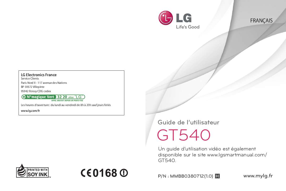 Guide utilisation LG GT540  de la marque LG