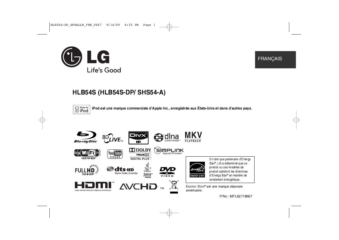 Guide utilisation LG HLB54S  de la marque LG