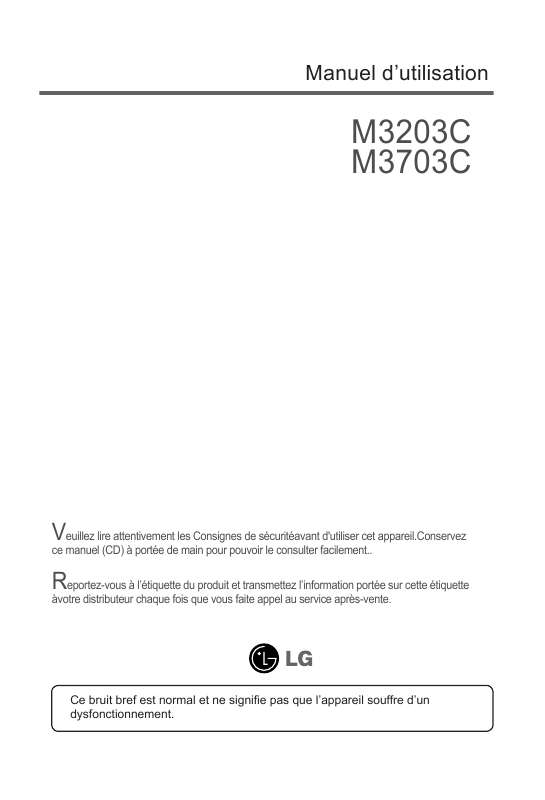 Guide utilisation LG M3703CCBA  de la marque LG