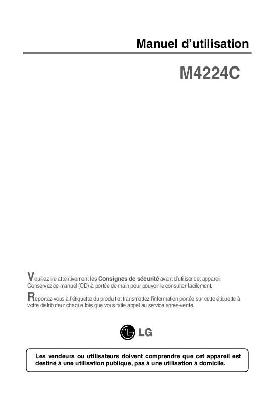 Guide utilisation LG M4224C  de la marque LG