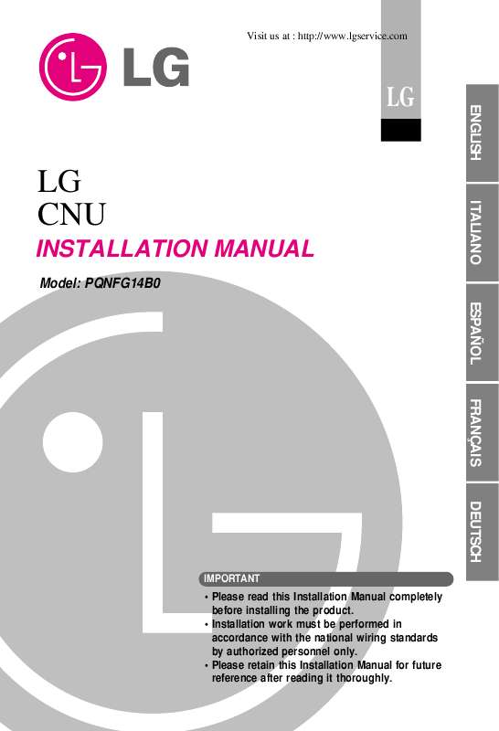 Guide utilisation LG PQNFG14B0  de la marque LG