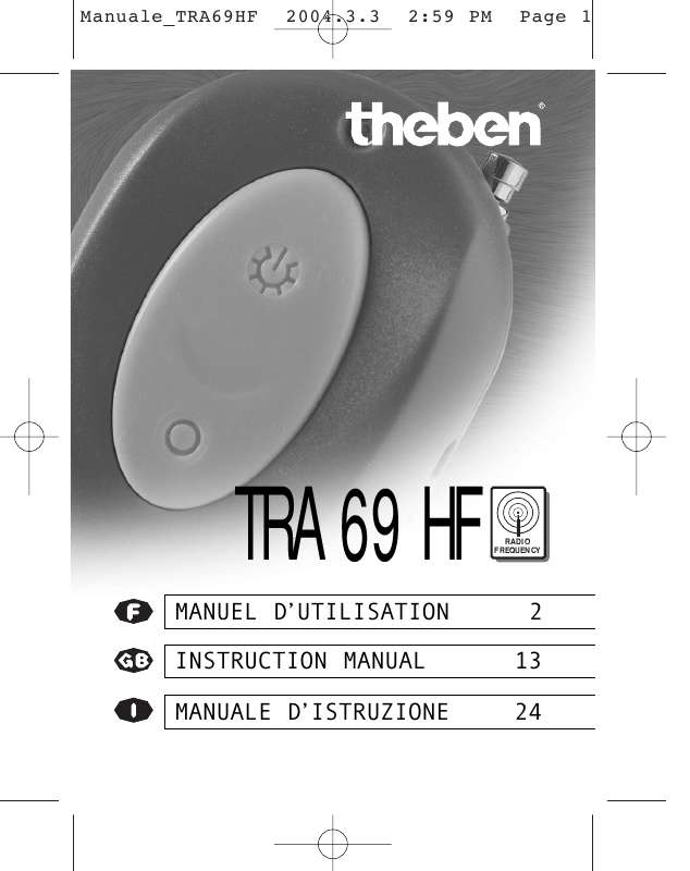Guide utilisation  THEBEN TRA 69 HF  de la marque THEBEN