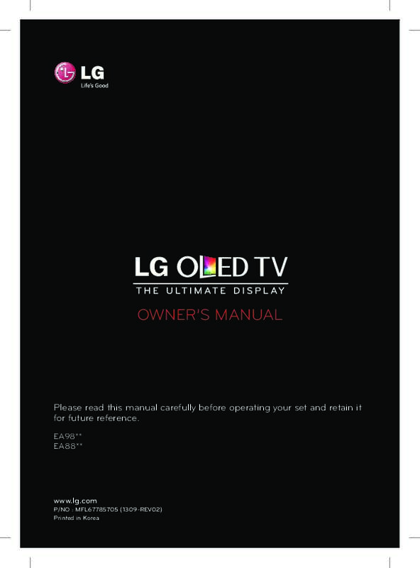 Guide utilisation LG 55EA8809  de la marque LG