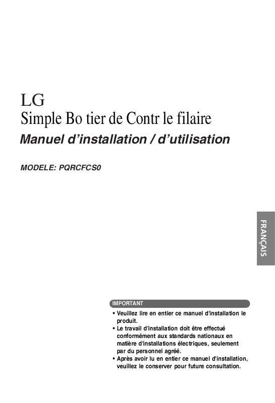 Guide utilisation LG PQRCFCS0  de la marque LG