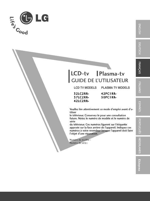 Guide utilisation LG 32LC2RR  de la marque LG