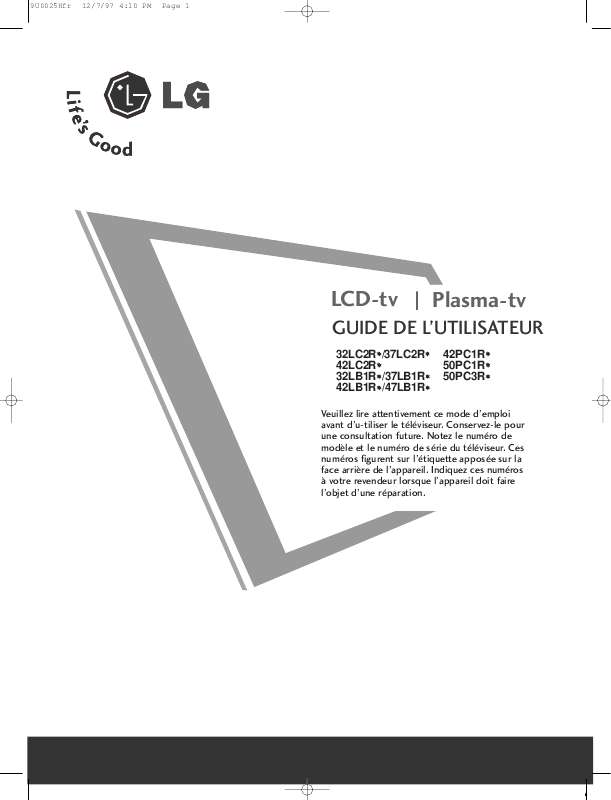 Guide utilisation LG 37LC2R  de la marque LG