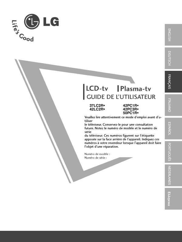 Guide utilisation LG 42PC1R  de la marque LG