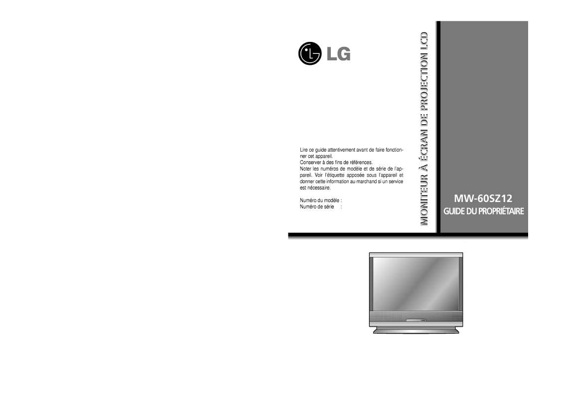 Guide utilisation LG MW-60SZ12  de la marque LG