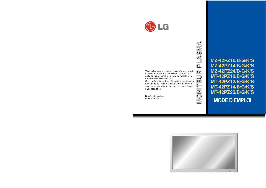 Guide utilisation LG MZ-42PZ10  de la marque LG