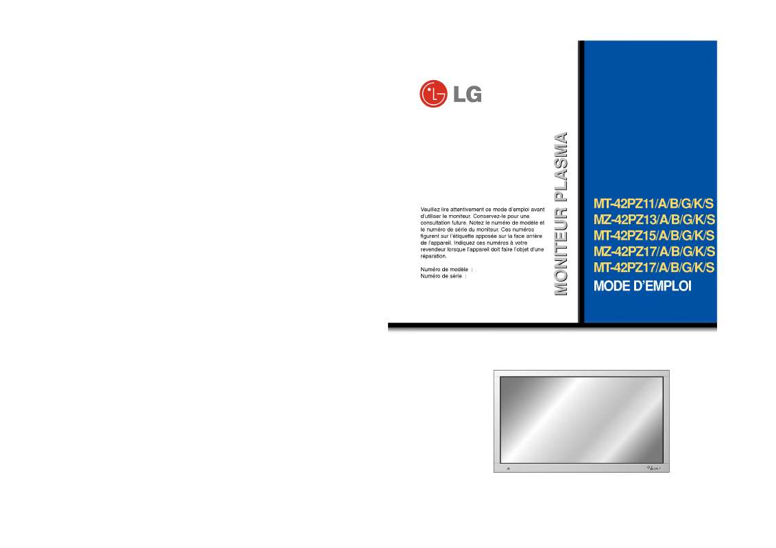 Guide utilisation LG MZ-42PZ13  de la marque LG