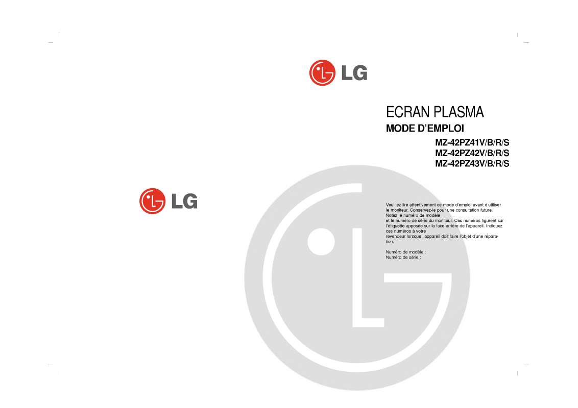 Guide utilisation LG MZ-42PZ43VS  de la marque LG