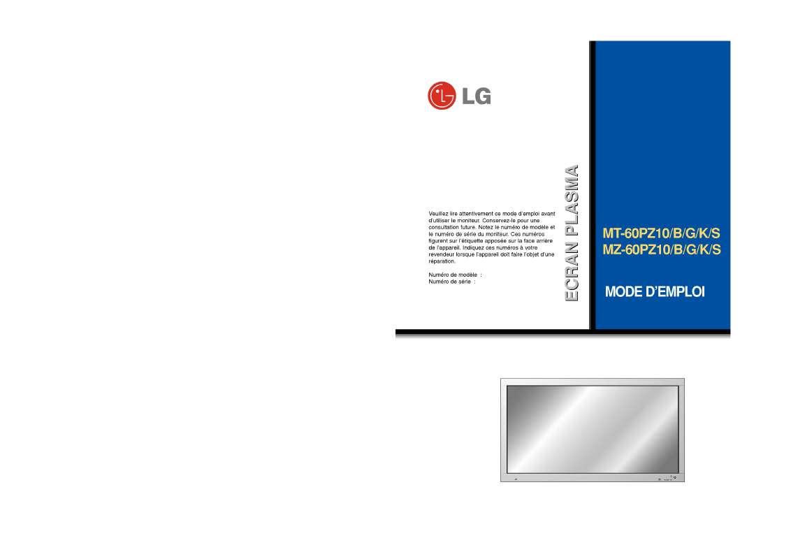 Guide utilisation LG MZ-60PZ10  de la marque LG