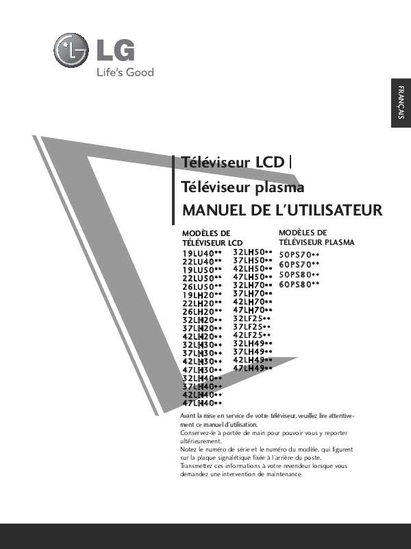 Guide utilisation LG 32LH3000  de la marque LG