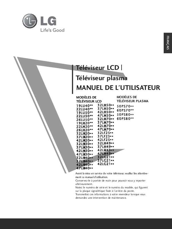 Guide utilisation LG 42LH5000  de la marque LG