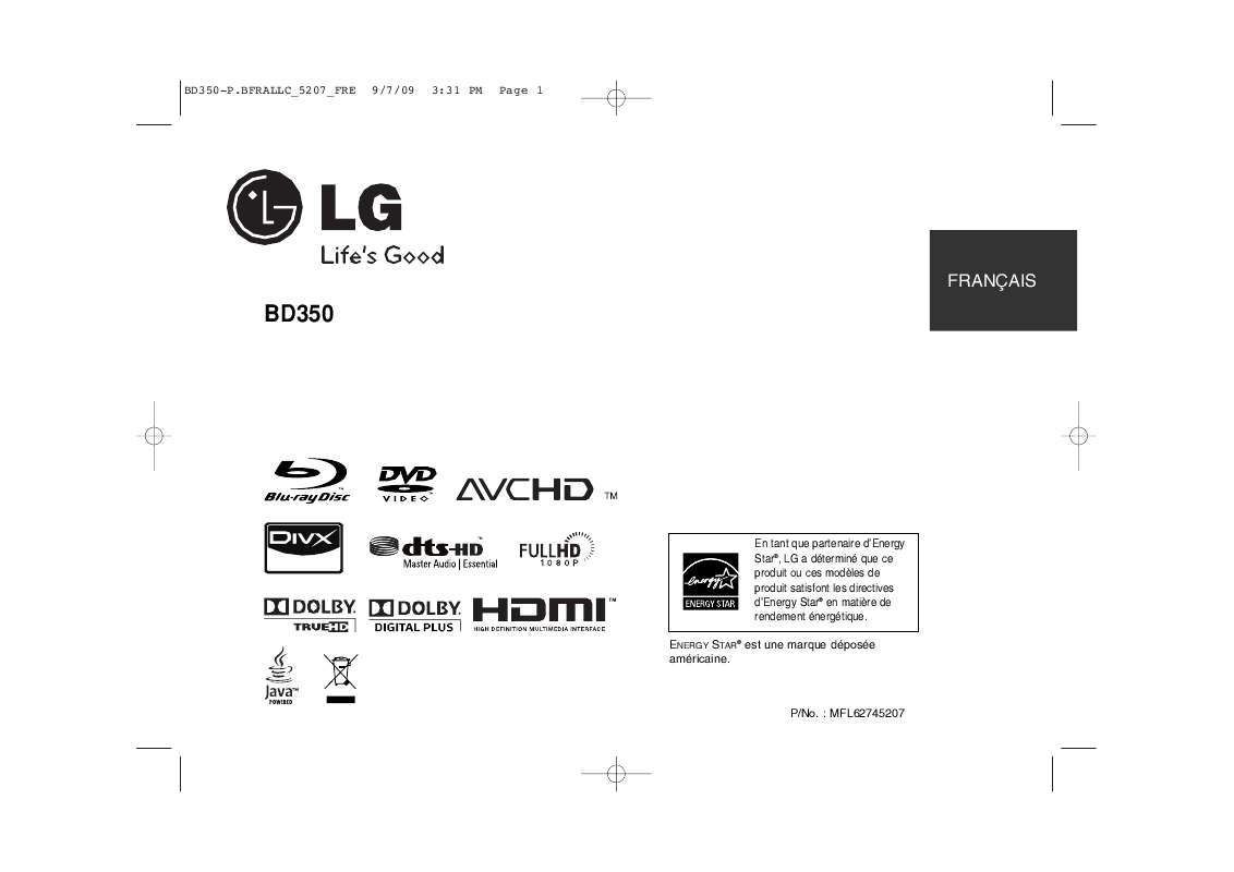Guide utilisation LG BD350  de la marque LG