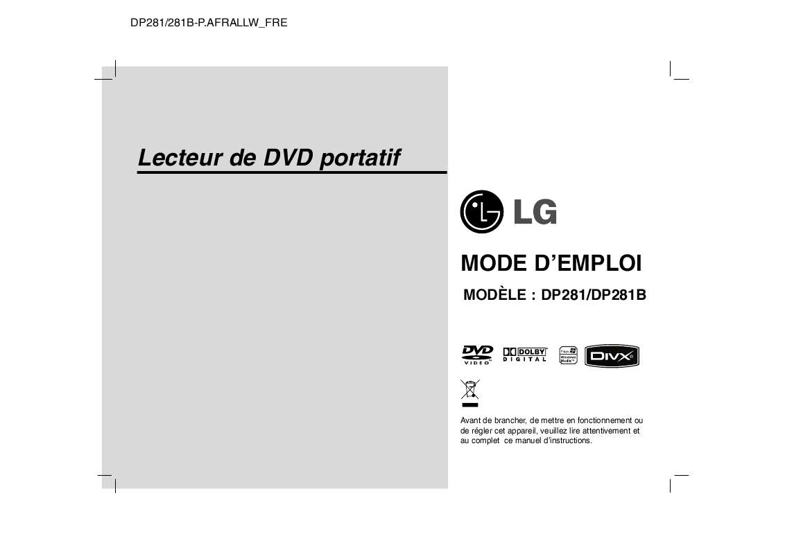 Guide utilisation LG DP-281B  de la marque LG