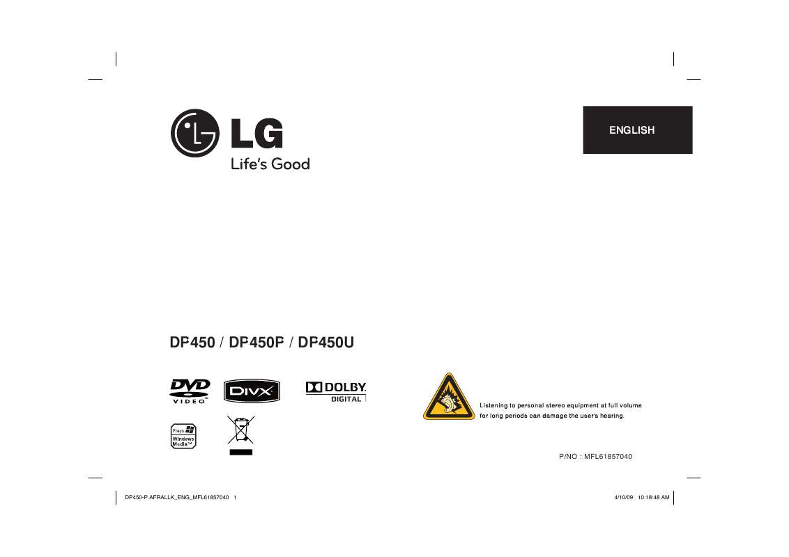Guide utilisation LG DP450  de la marque LG