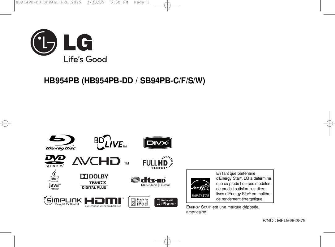 Guide utilisation LG HB954PB  de la marque LG