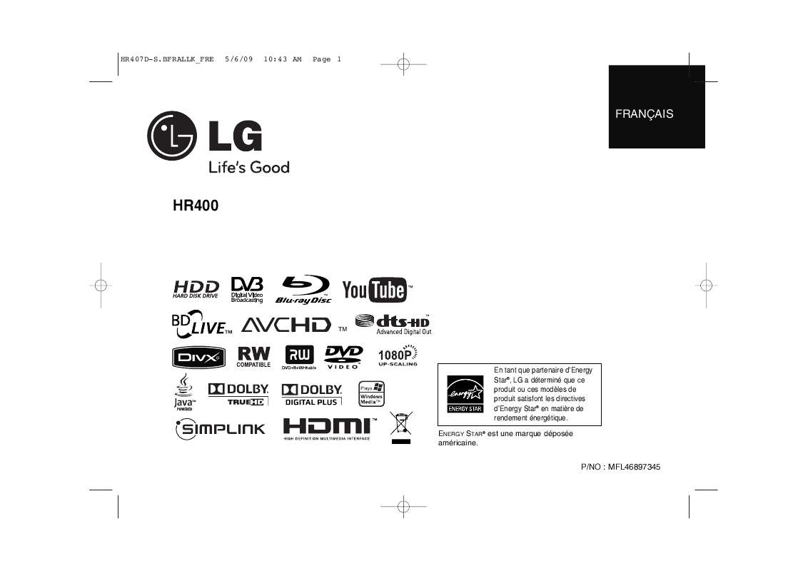 Guide utilisation LG HR400  de la marque LG